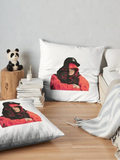 Red Hoodie Throw Pillow Official Yeat Merch