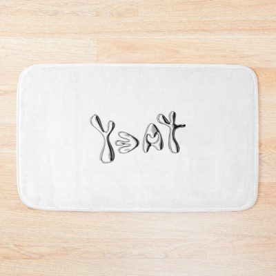 Yeat Metallic Text Bath Mat Official Yeat Merch