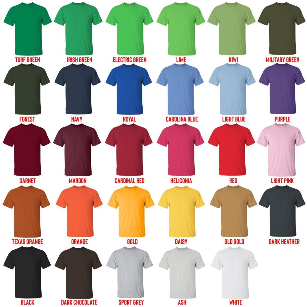 t shirt color chart - Yeat Merchandise